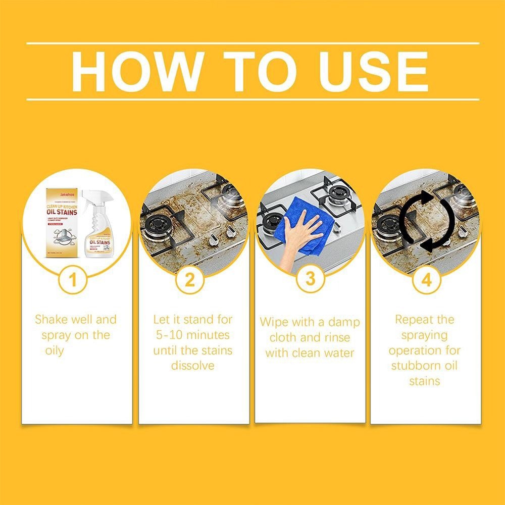 120ml Clean Kitchen Oil Stains Spray, Kitchen Heavy Oil Cleaning Agent