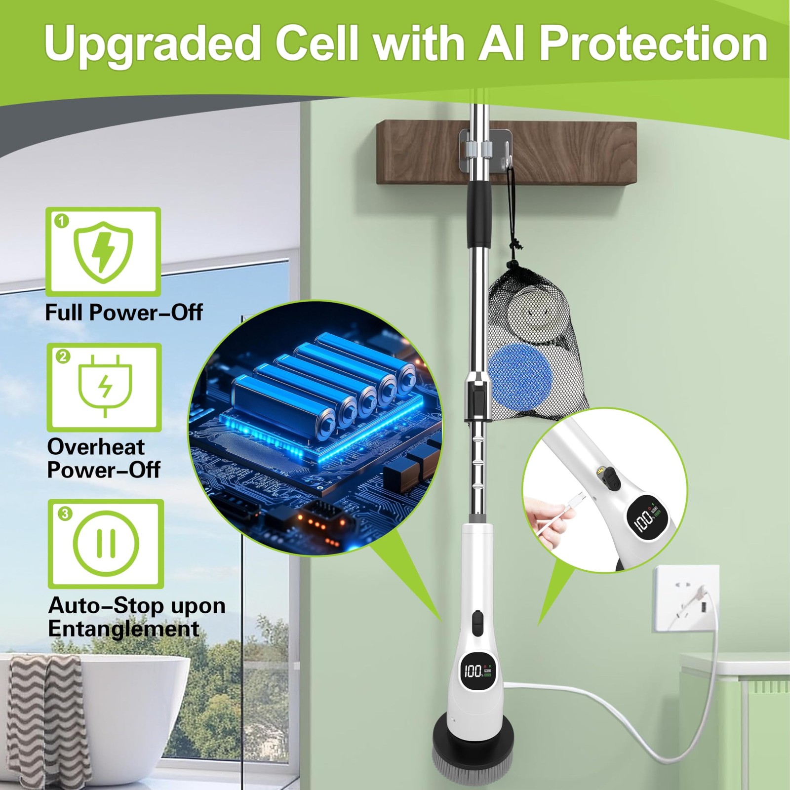 G3 Electric Spin Scrubber – 10-in-1 Cordless Shower Scrubber & Cleaning Brush