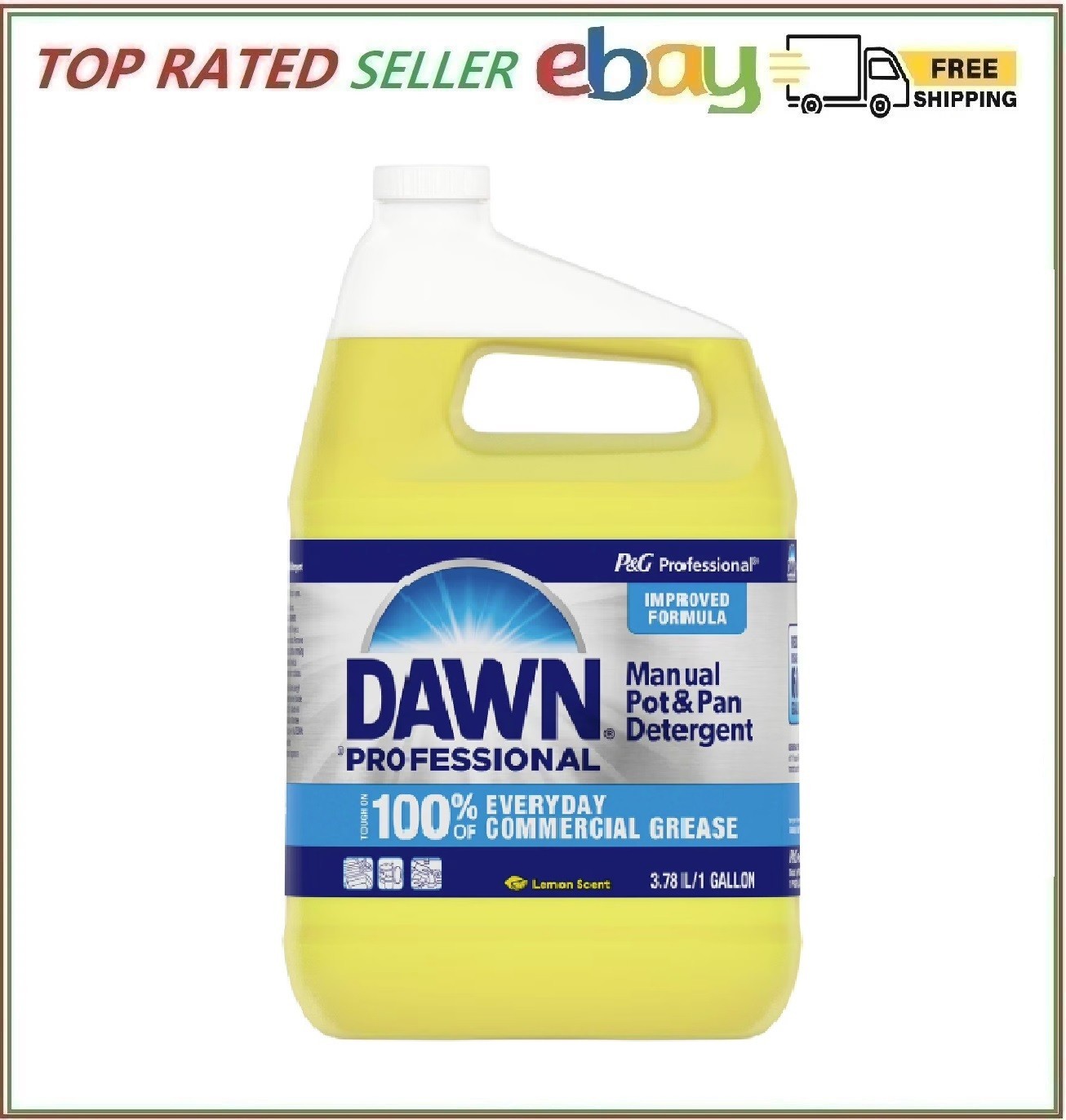 Dawn Professional Manual Pot & Pan Dish Soap 1 Gal – Lemon Scent, Commercial Use