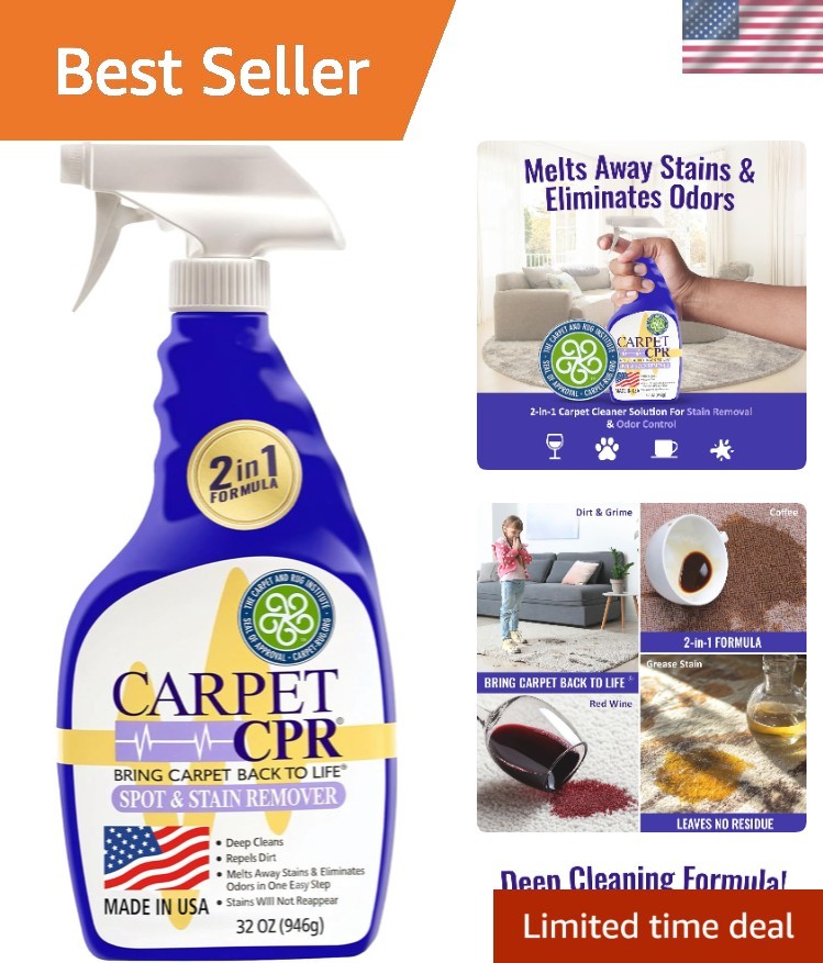 Cruelty-Free Heavy Duty 2-in-1 Carpet Cleaner Spray – Ideal for Pet Accidents
