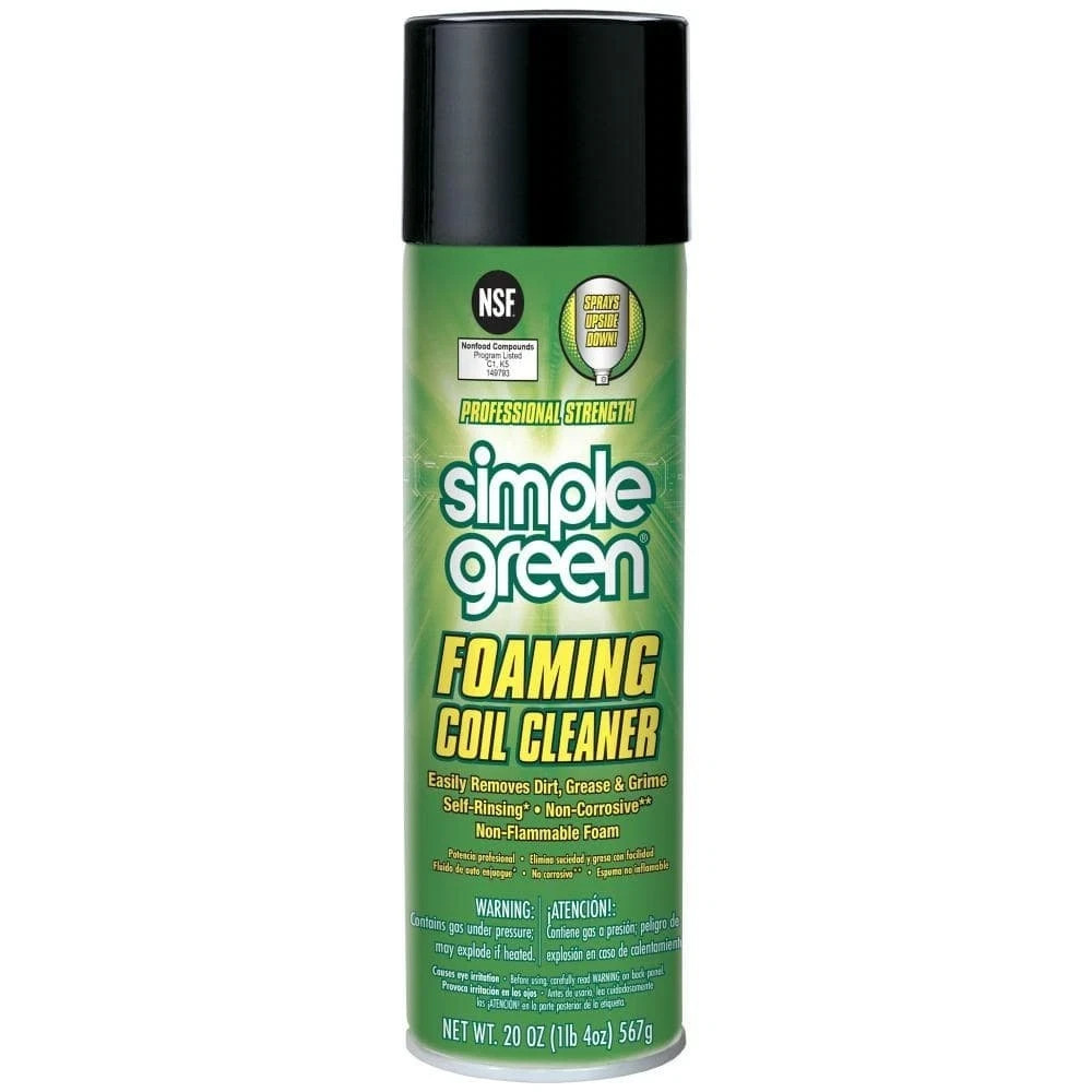 Simple Green 20 oz Foaming Coil Cleaner Aerosol – HVAC AC Coil & Condenser Clean