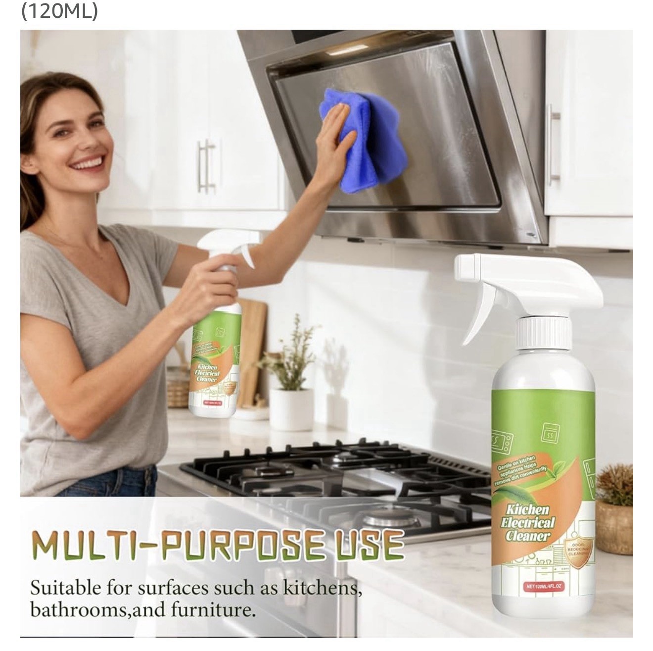 Natural Formula to Household Appliances, Kitchen Appliance Cleaner Spray 120ml