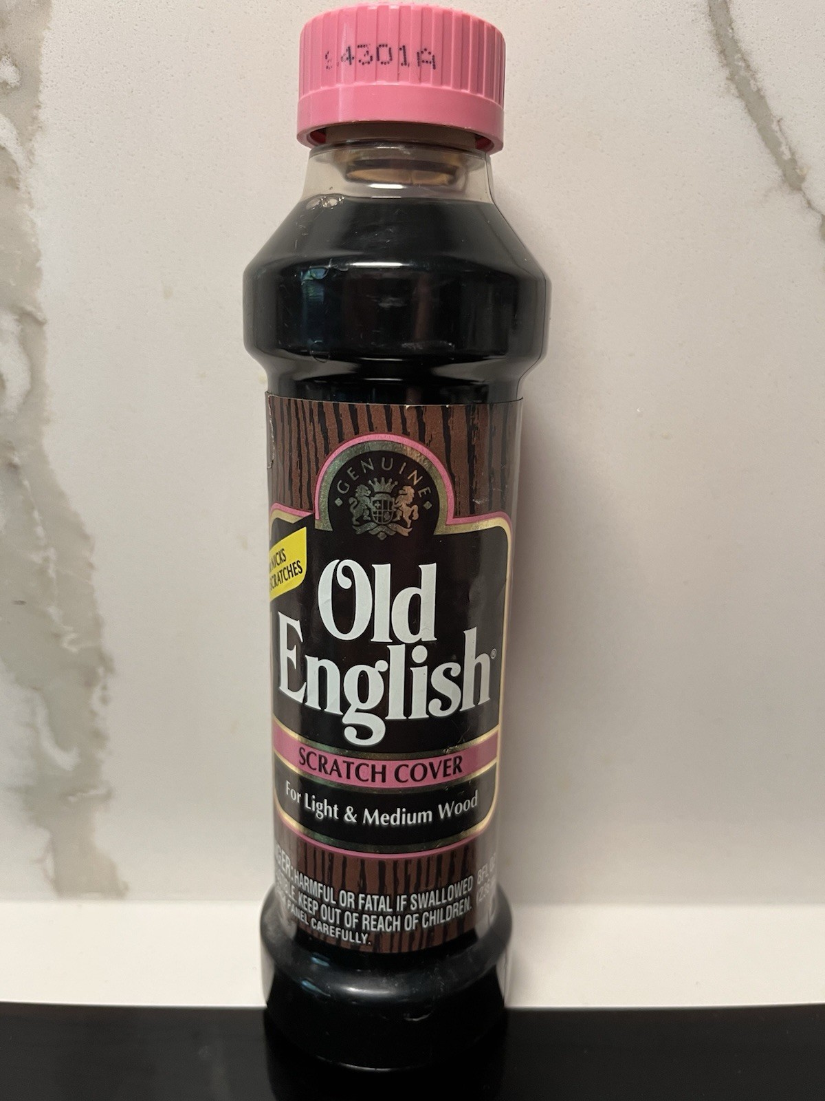 Vintage NOS Old English Scratch Cover 8 oz Pink Lid 1992 Light & Medium Wood