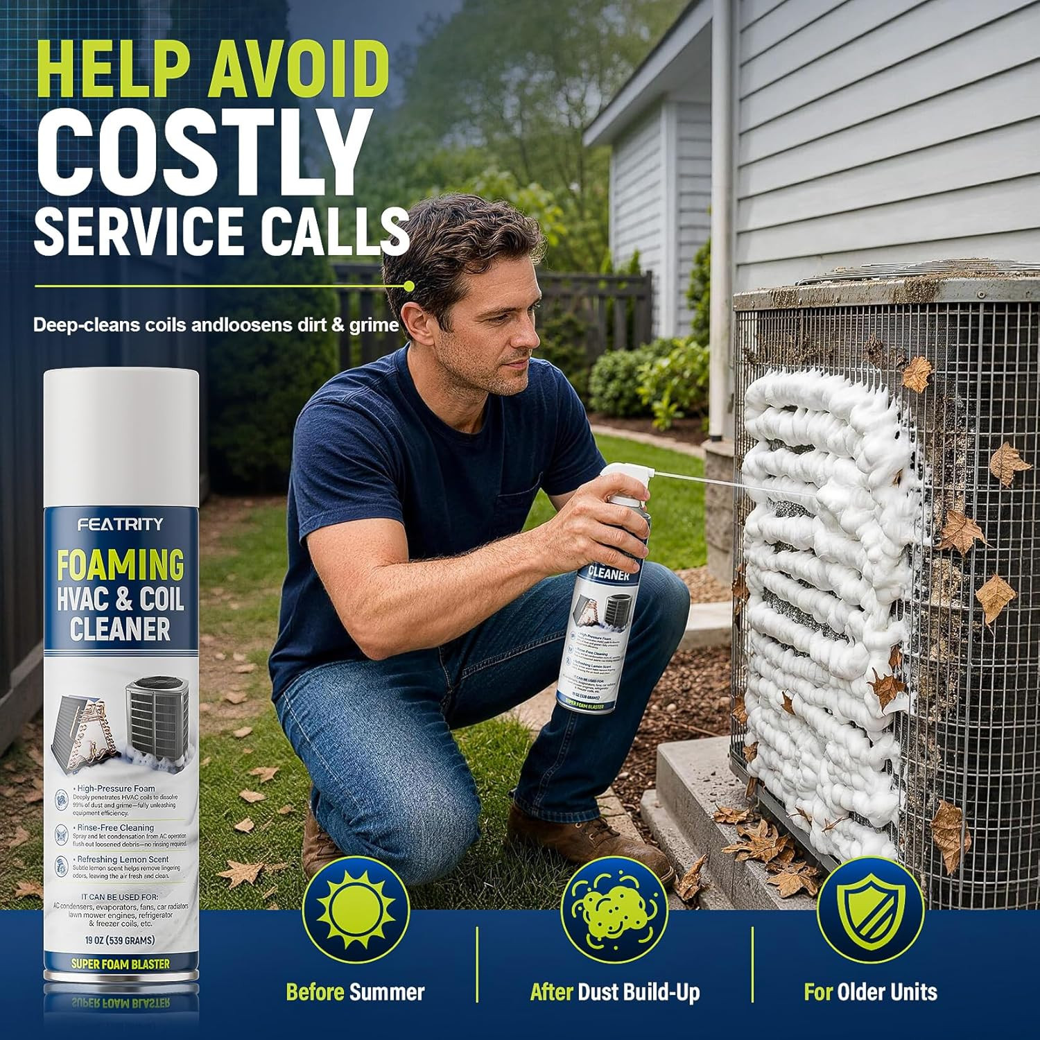 Foaming AC Coil Cleaner: No-Rinse Deep Cleaning Spray for Evaporator and Condens