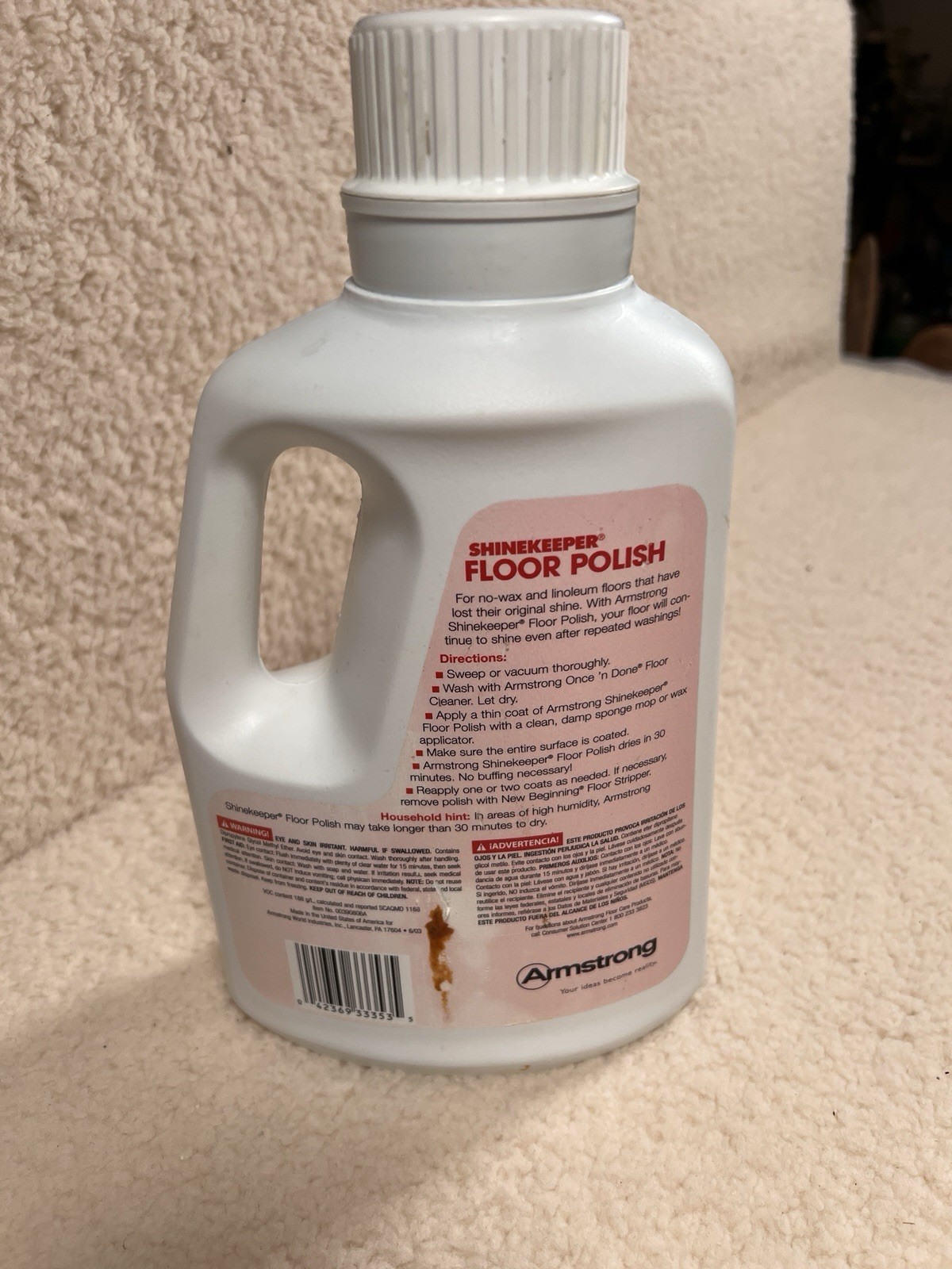 Armstrong Shinekeeper Resilient Floor Finish 64 Fl Oz 90% Full