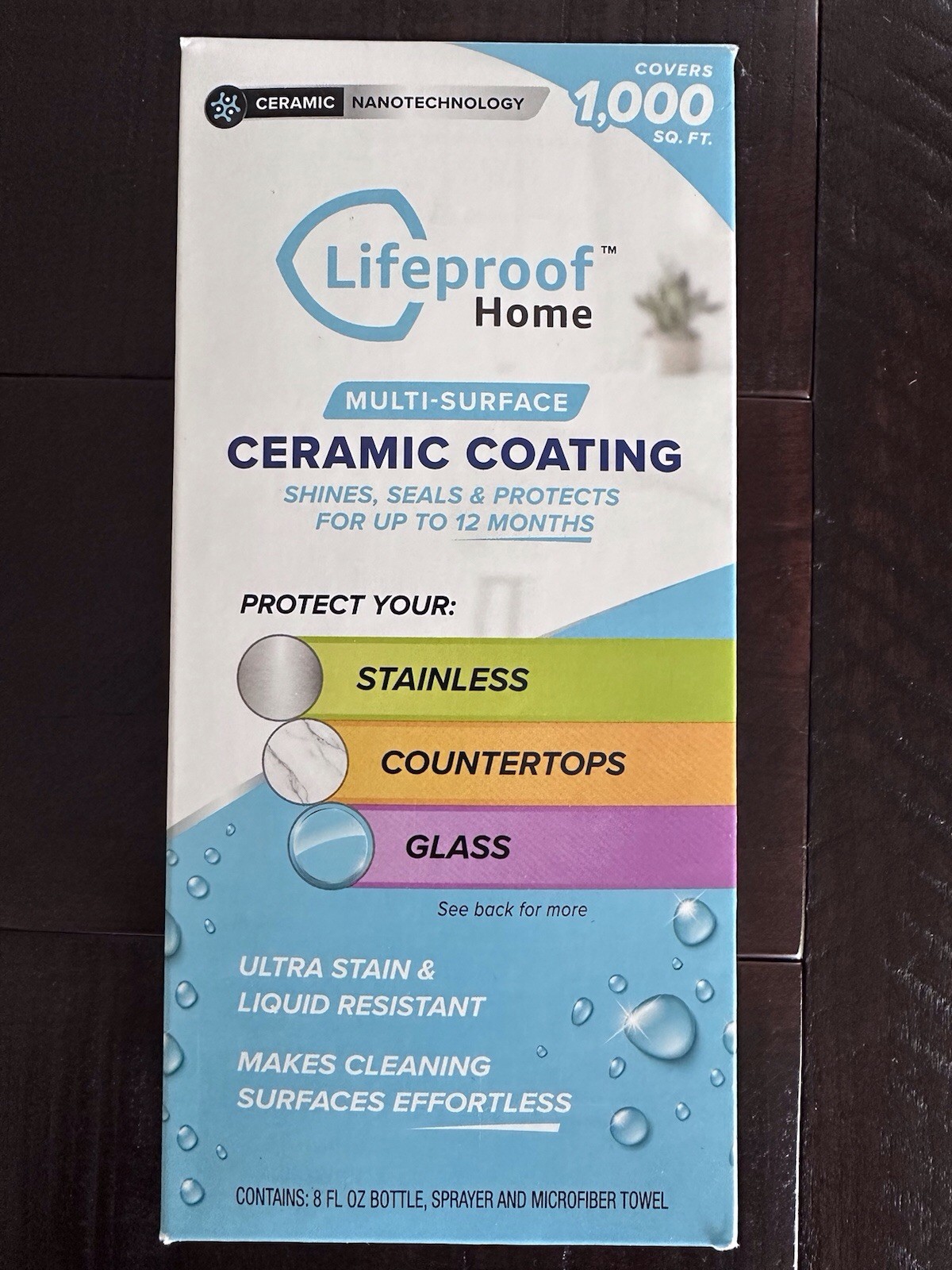 NEW LIFEPROOF HOME MULTI-SURFACE CERAMIC COATING 8 OZ COMPLETE KIT TOWEL SPRAYER