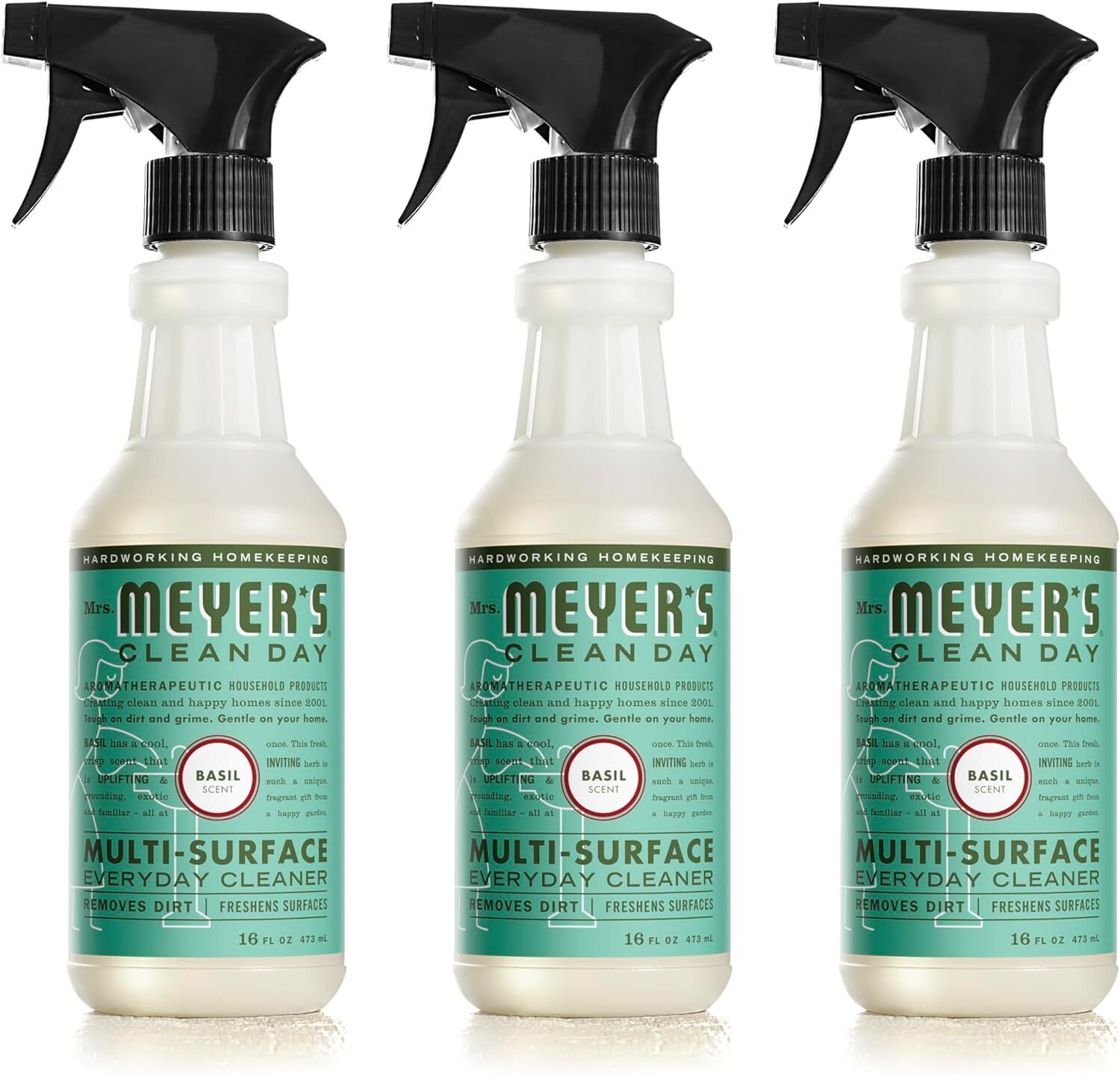 Mrs Meyer’s Clean Day Multi Surface Cleaner Basil Pack of 3 16 Fl Oz Cleaners