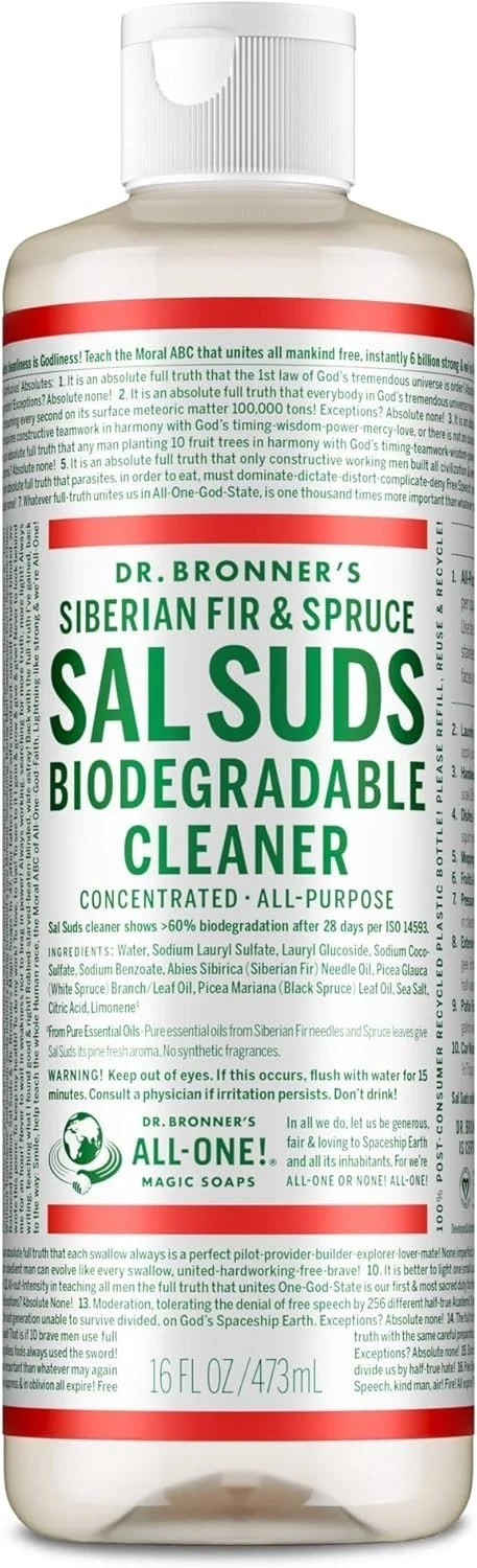 Dr. Bronner’s Sal Suds, Biodegradable All Purpose Cleaner Pine Scent 16oz