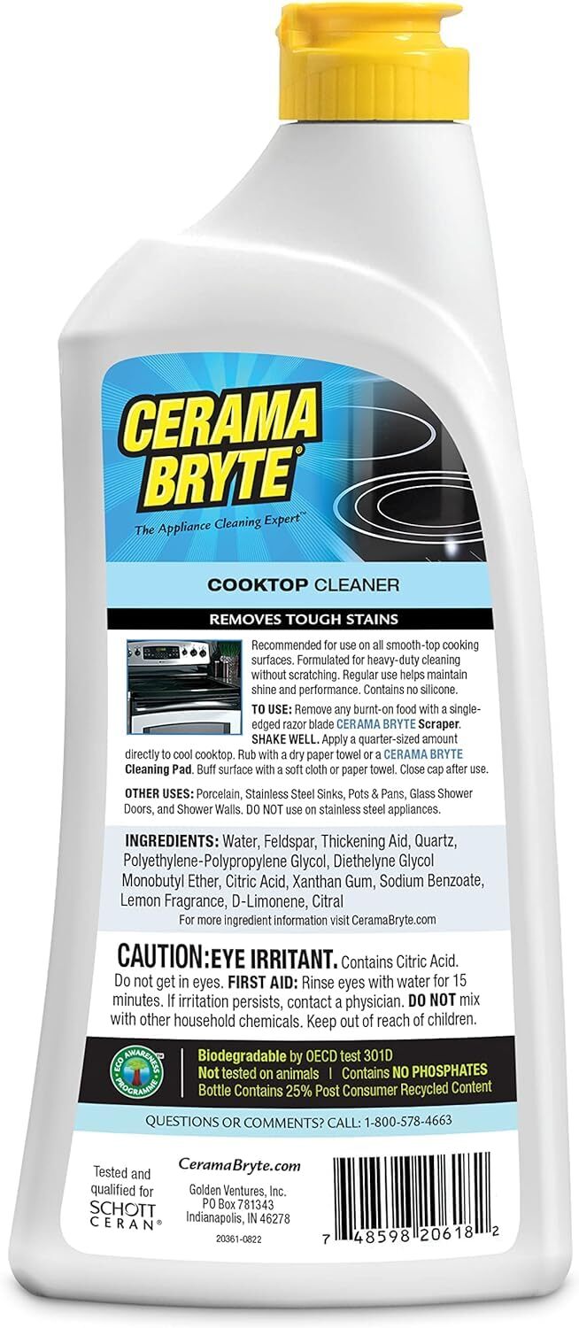 Cerama Bryte Cooktop Cleaner 2 Pack Non Abrasive Heavy Duty 18 oz each