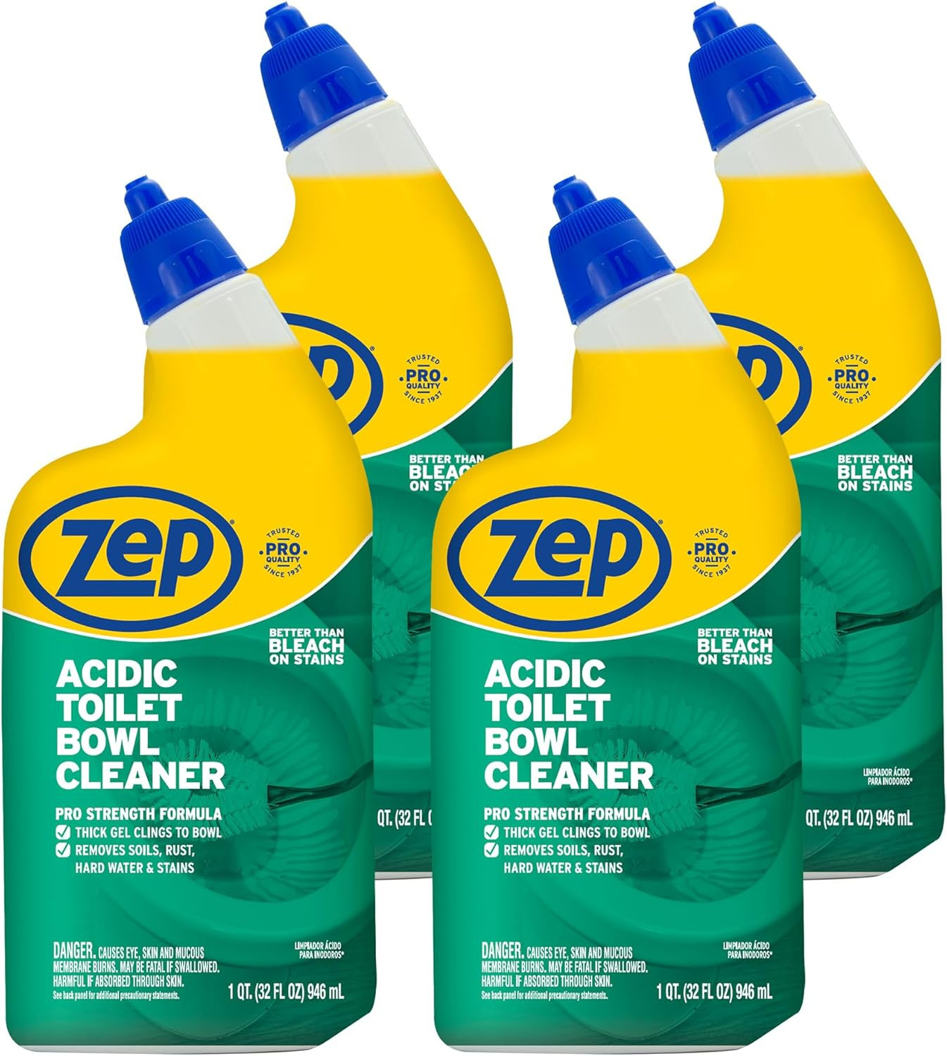 Zep Acidic Toilet Bowl Cleaner – 32 Oz (Case of 4) – ZUATBC324 – Experience the