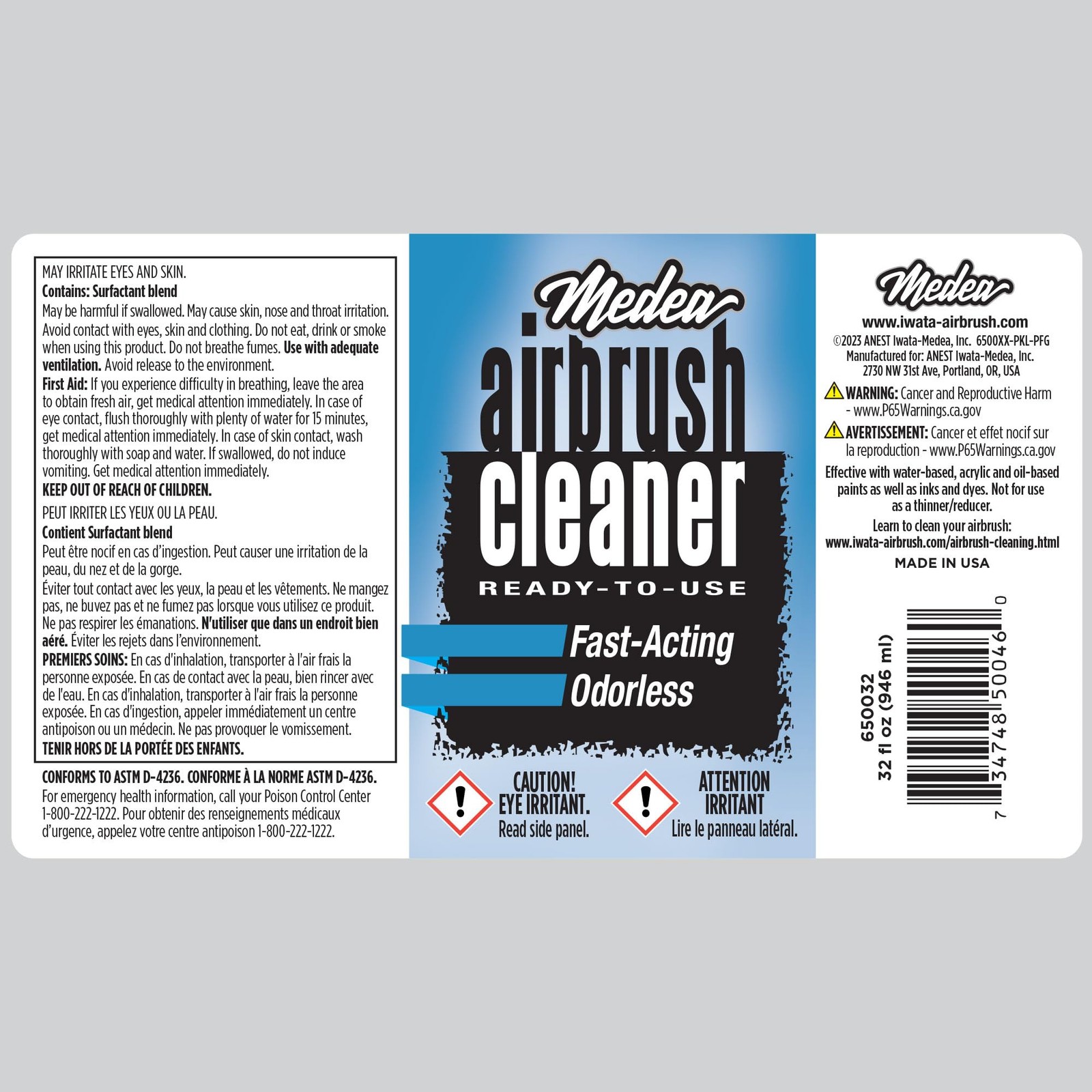 32 oz Clear Pump Sprayer General Purpose Cleaner for Airbrushes and Art Tools
