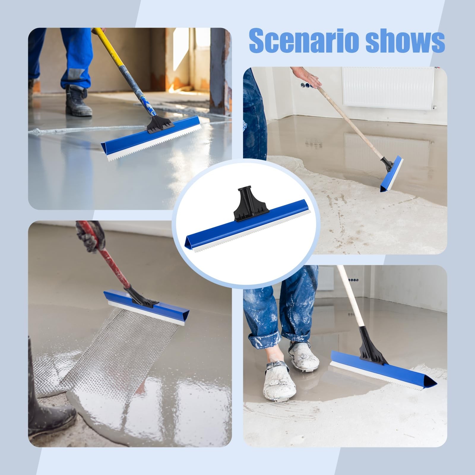 1 Pack 16 Inches Epoxy Floor Squeegees Notched Squeegee for Self Leveling Cement