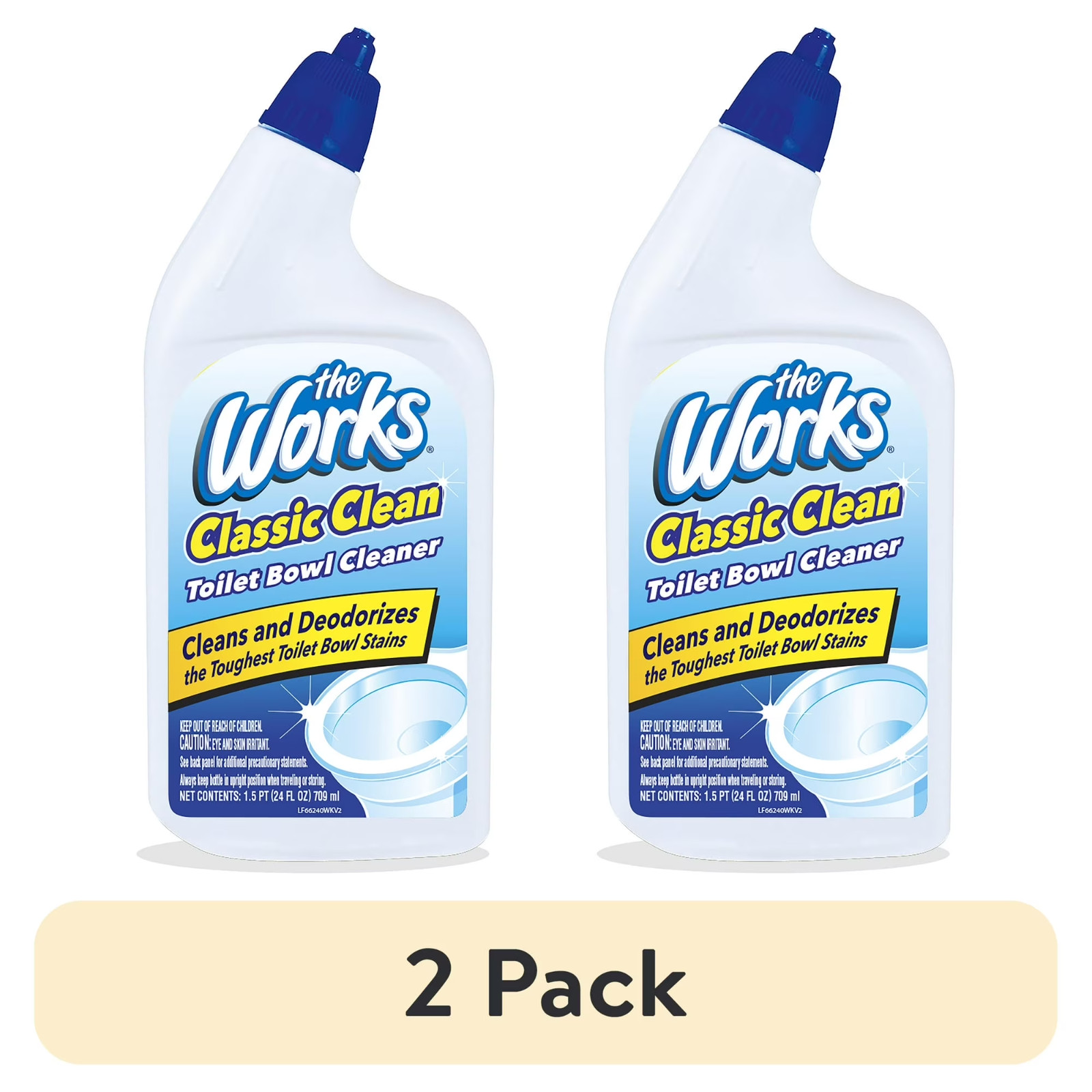 The Works Classic Clean Liquid Toilet Bowl Cleaner 24 fl oz (2 Pack) Powerful Ba