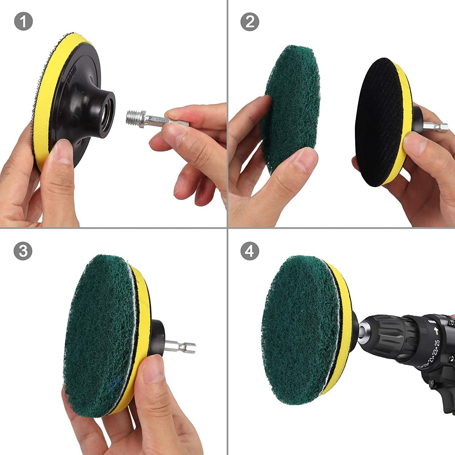 22PCS Drill Brush Set Power Scrubber Attachments Car Carpet Tile Grout Cleaning