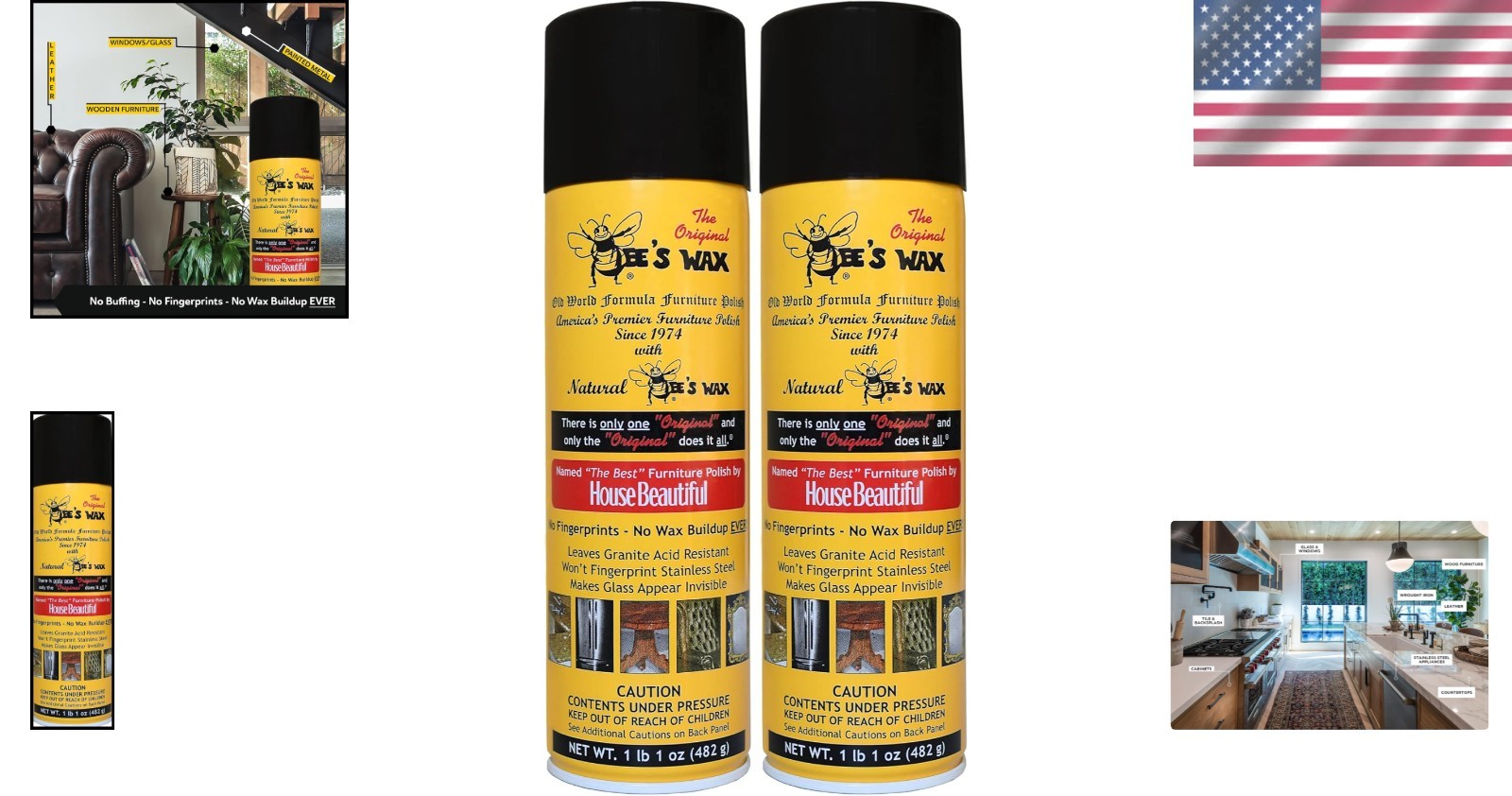 Multi-Surface Cleaner with Bee’s Wax – Fingerprint-Free Polish (2 Pack)