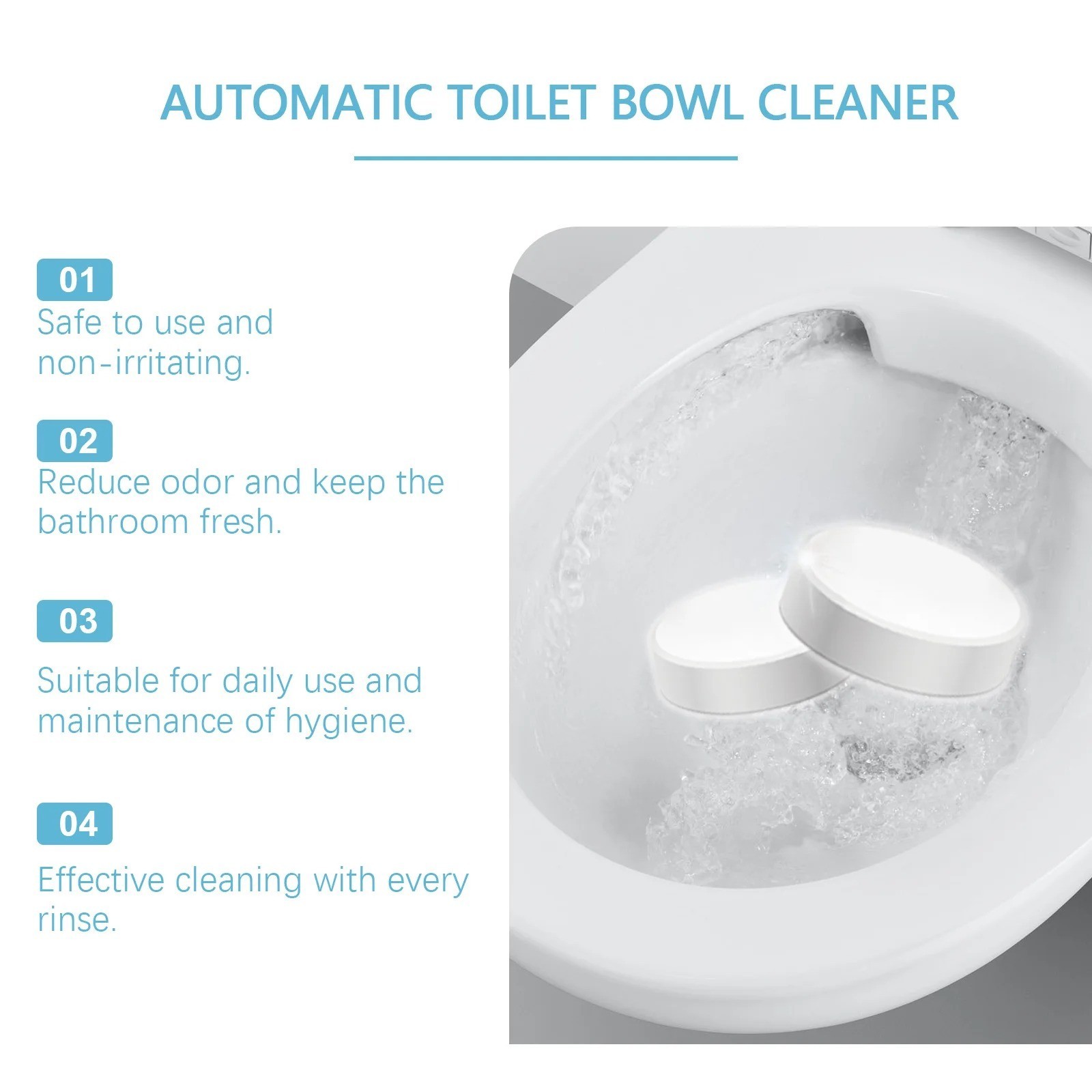 Disposable Toilet Bowl Cleaners (12-120 Tablets) Odor Eliminator, Fresh Scent