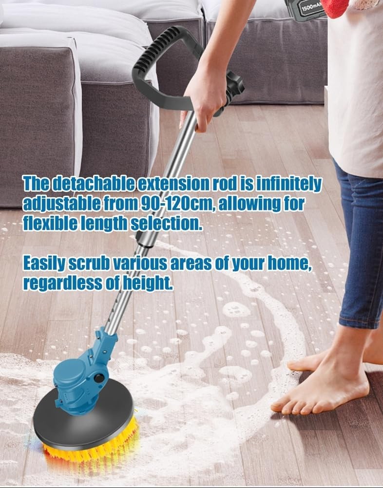 Cordless Power Scrubber Compatible, Brushless Floor Cleaner W/Extension Handle~