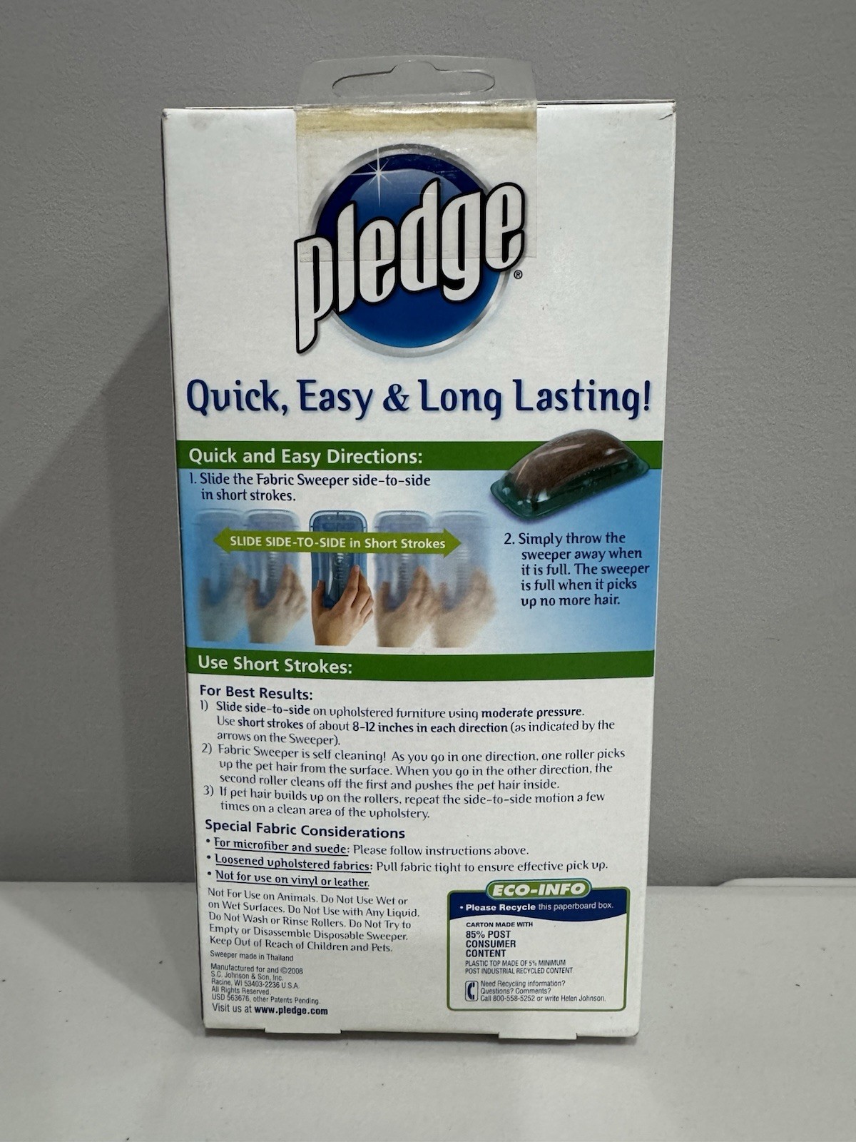 Pledge Fabric Sweeper Pet Hair Multi-Use Disposable SEALED NEW DISCONTINUED