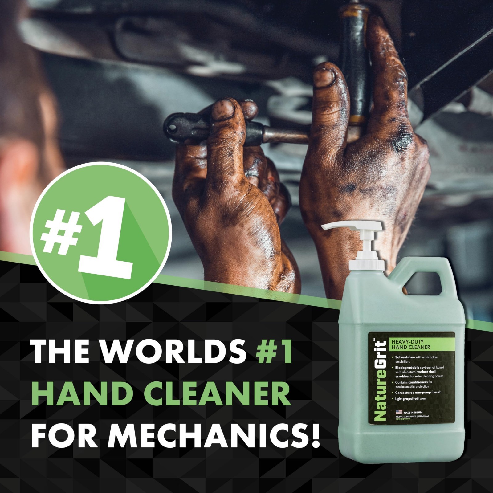 Heavy Duty Industrial Hand Cleaner Pump – Walnut Shell Skin Conditioner for Mech