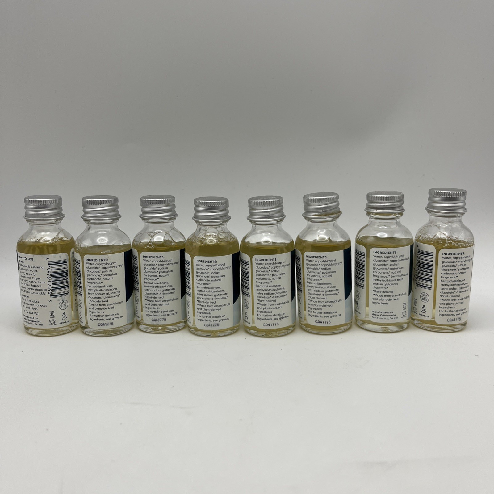 8 Pack – Grove Co. Glass Cleaner Concentrate, Citron & White Rose, 1 fl oz