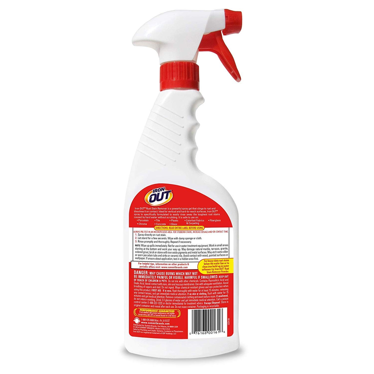 Iron Out Rust Stain Remover Spray Gel, 16 Fl. Oz. Bottle 2 Pack, n/a