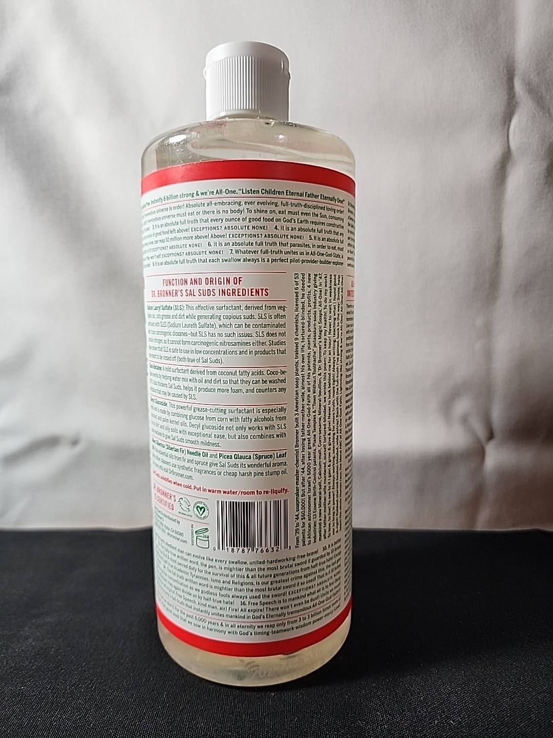 Dr. Bonner’s Sal Suds Biodegradable All Purpose Cleaner 32oz NEW