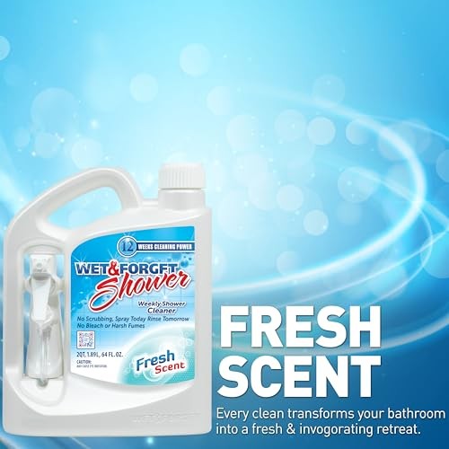 Wet & Forget Shower Cleaner Spray, No-Scrub Weekly Bathroom Cleaner, 64 fl oz