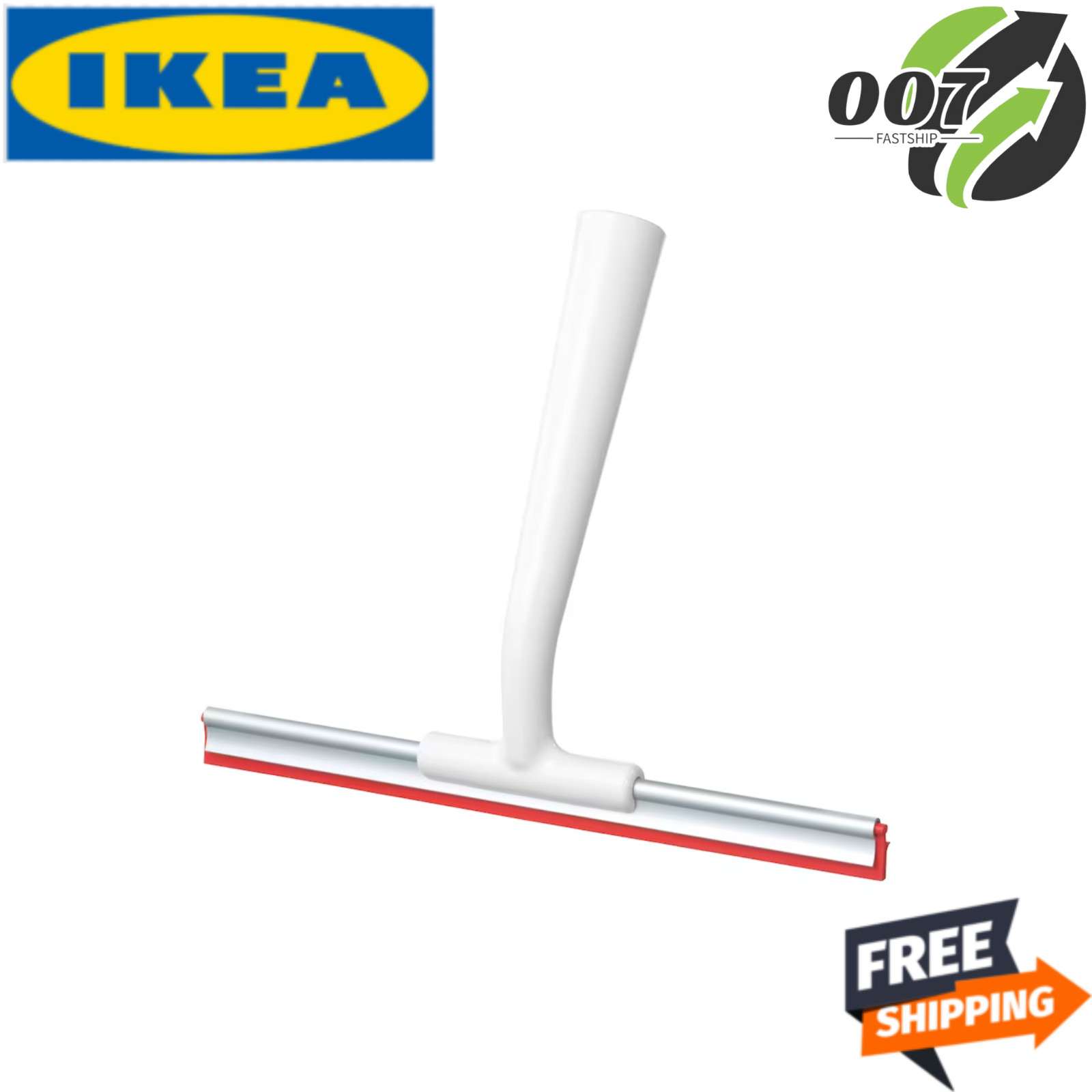 2x IKEA LILLNAGGEN Shower Squeegee Window Squeegee Glass Cleaning – Red & White