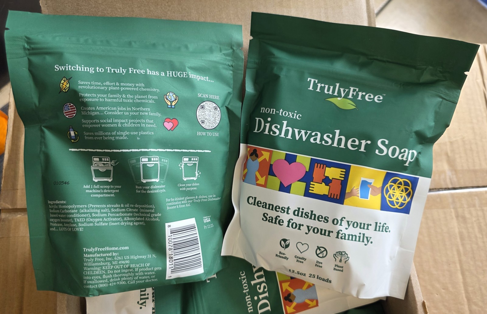 Truly Free Home Non-Toxic Plant-Based Powder Dishwasher Soap