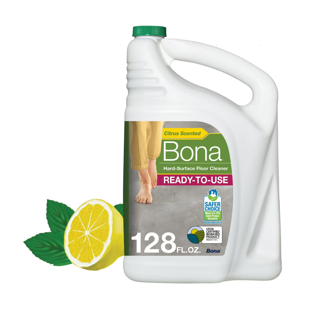 Bona Multi-Surface Floor Cleaner Refill, 128 fl oz, Lemon Mint, For Tile & Vinyl