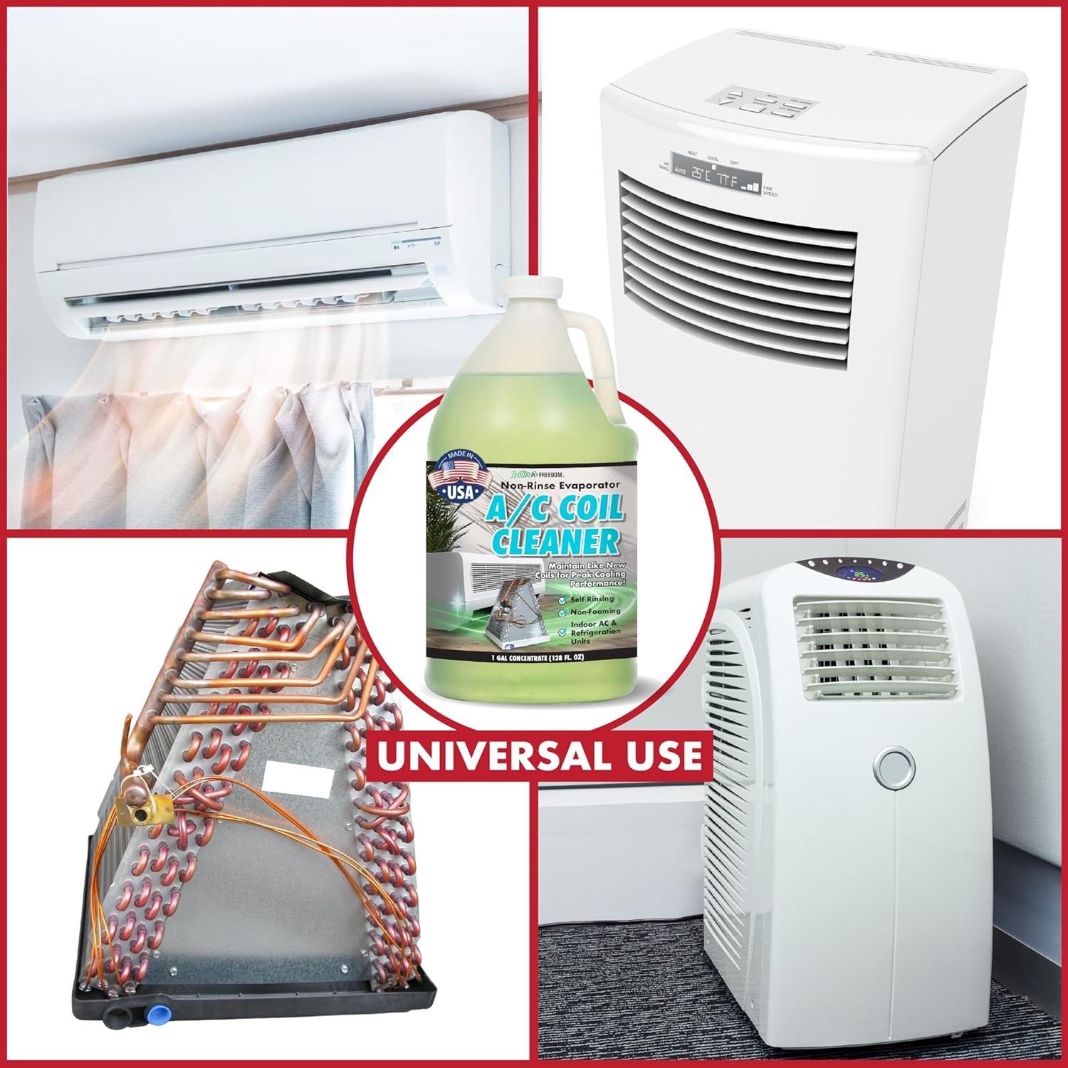 AC Coil Cleaner – 1 Gallon No Rinse Coil Cleaner for Air Conditioners