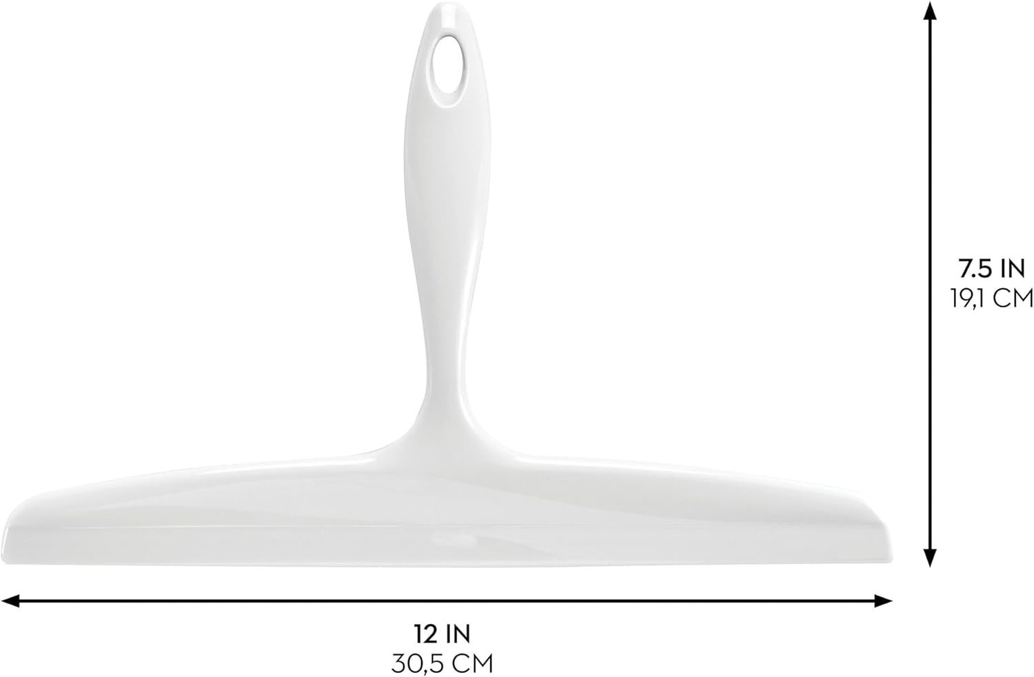 Bathroom Plastic Shower Squeegee, White | Wall Hook Included