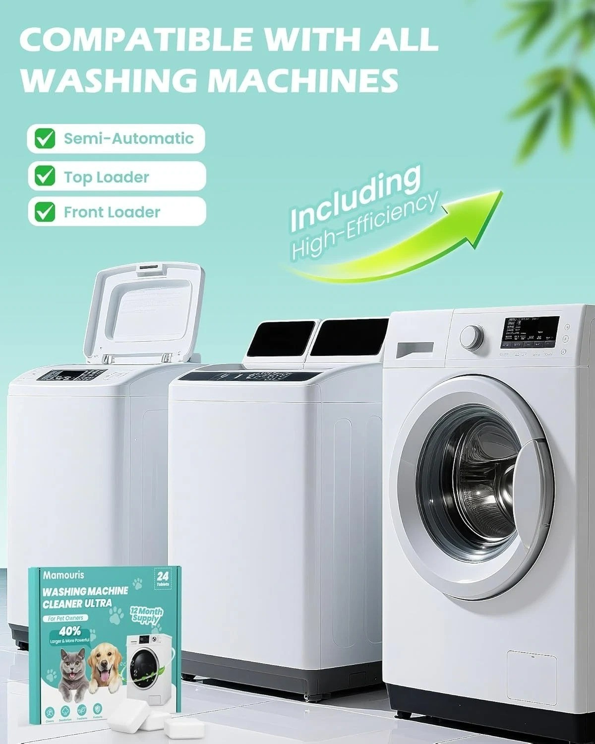 Uproot Clean Washing Machine Cleaner Tablets – 24 Pack for a 12 Month Supply. Fo