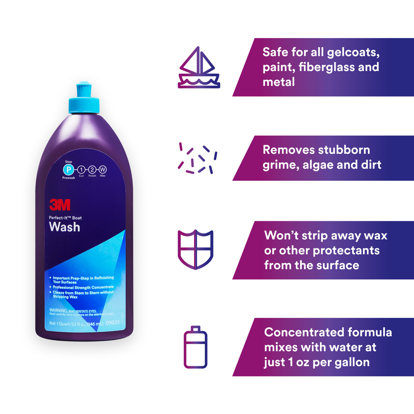 3M Perfect-It Boat Wash: 1 quart (White)