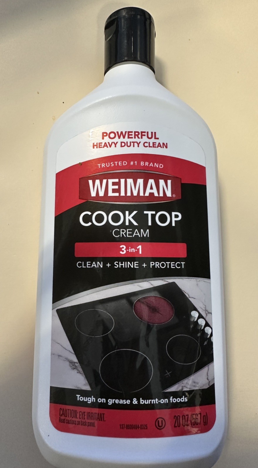 WEIMAN Cook Top Stove Cleaner 3 in 1 Cleans Shines Protects Polish 20 oz bottle
