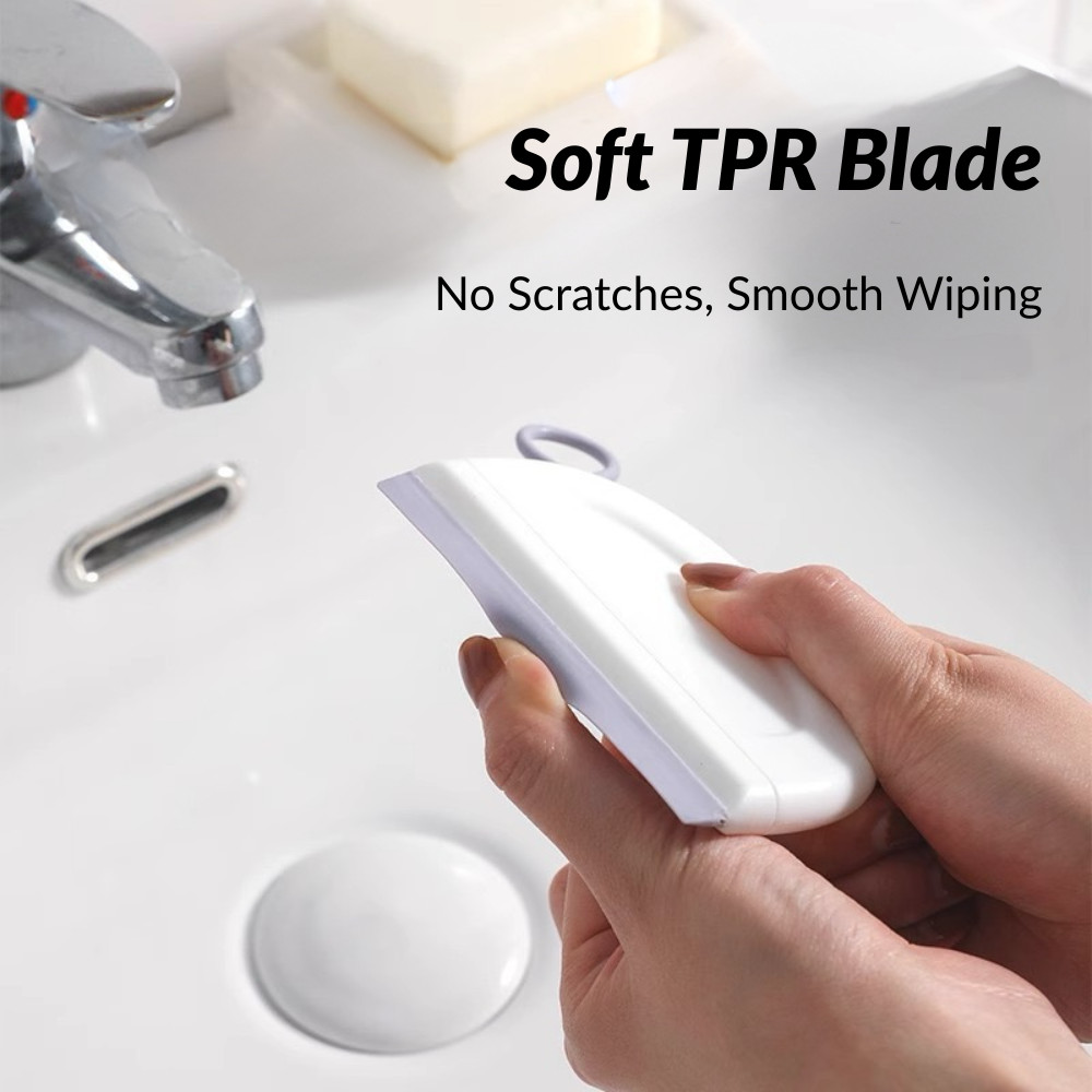 2 Pcs Mini Bathroom Squeegee Water Wiper for Glass Mirror Sink Shower Cleaning