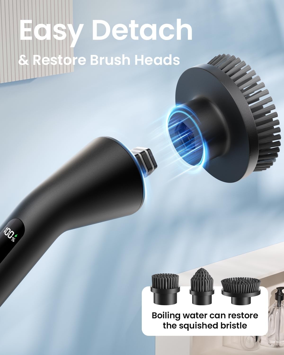 Electric Spin Scrubber, 2026 Upgraded Cordless Cleaning Brush Bathroom Scrubb…