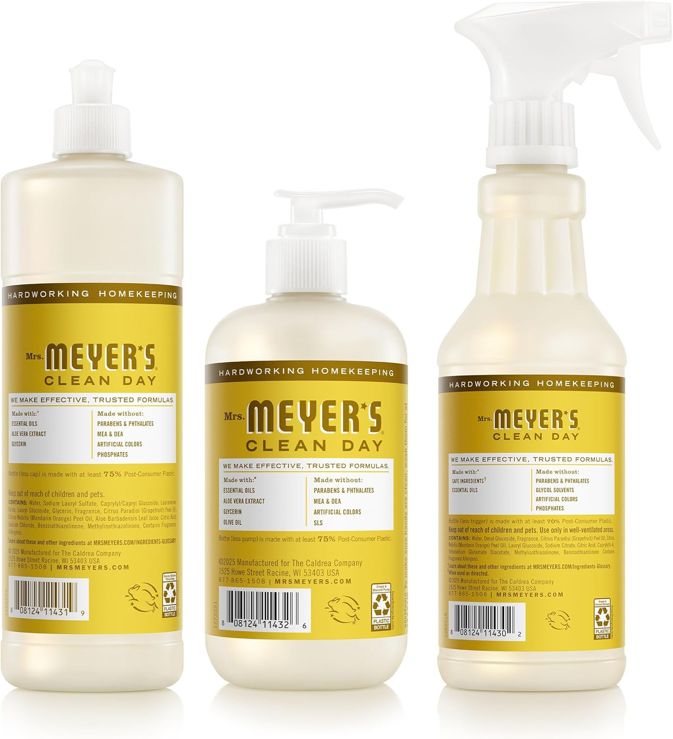 Mrs Meyers Kitchen Basics Set Daisy Scent Hand Soap Dish Soap Surface Spray Kit