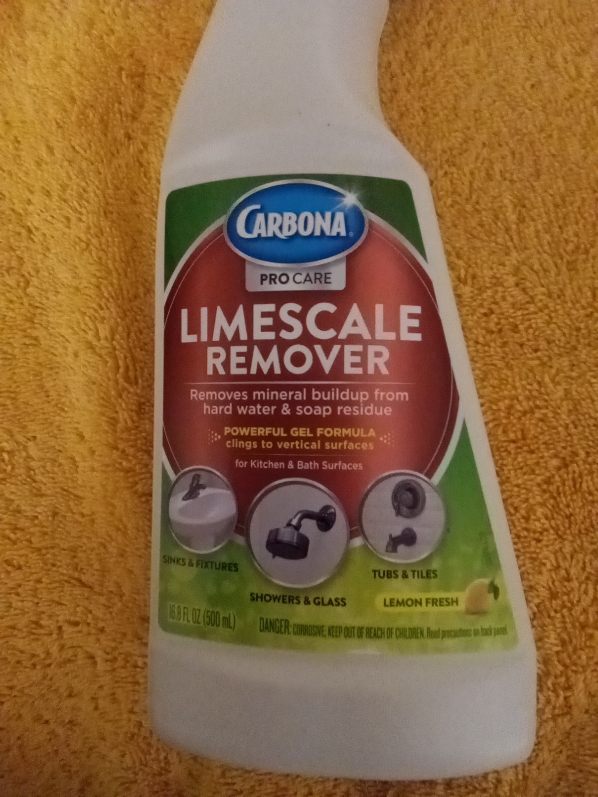 (2-Pk) CARBONA Sink Shower Glass Tubs Tiles Bath LIMESCALE REMOVER Lemon Fresh