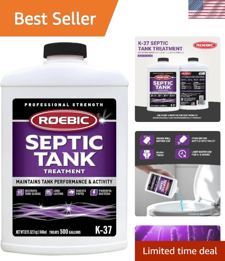 32 Fl Oz Safe & Effective Septic Tank Treatment – Removes Clogs and Odors