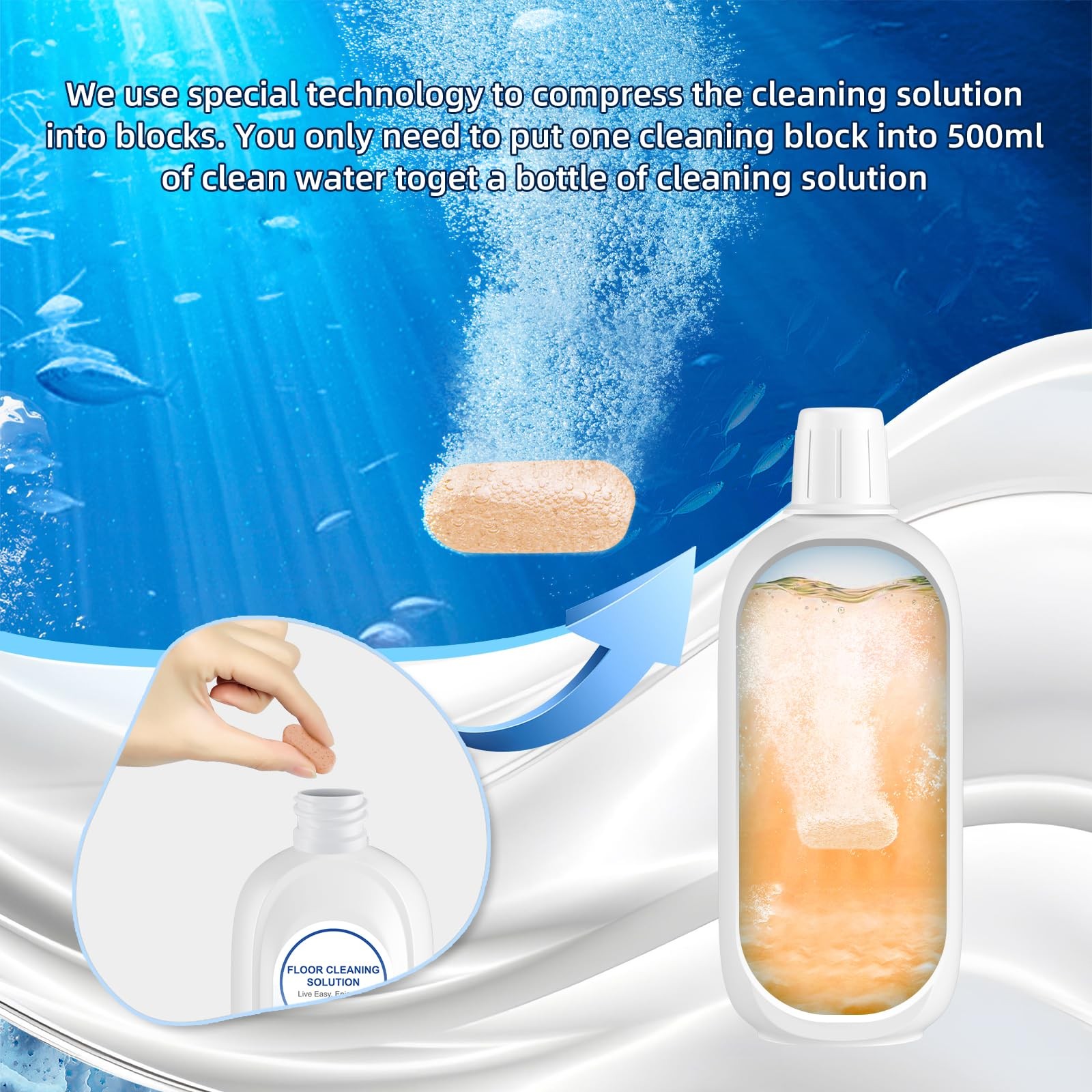 5 Bottles Compatible with Tineco Cleaning Solution 500ml Per Bottle Orange Scent