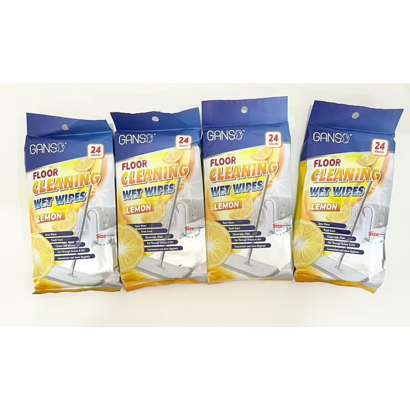 Super saving! Floor cleaning wet wipes Lemon Scent (24 pcs/pack x 3 packs)