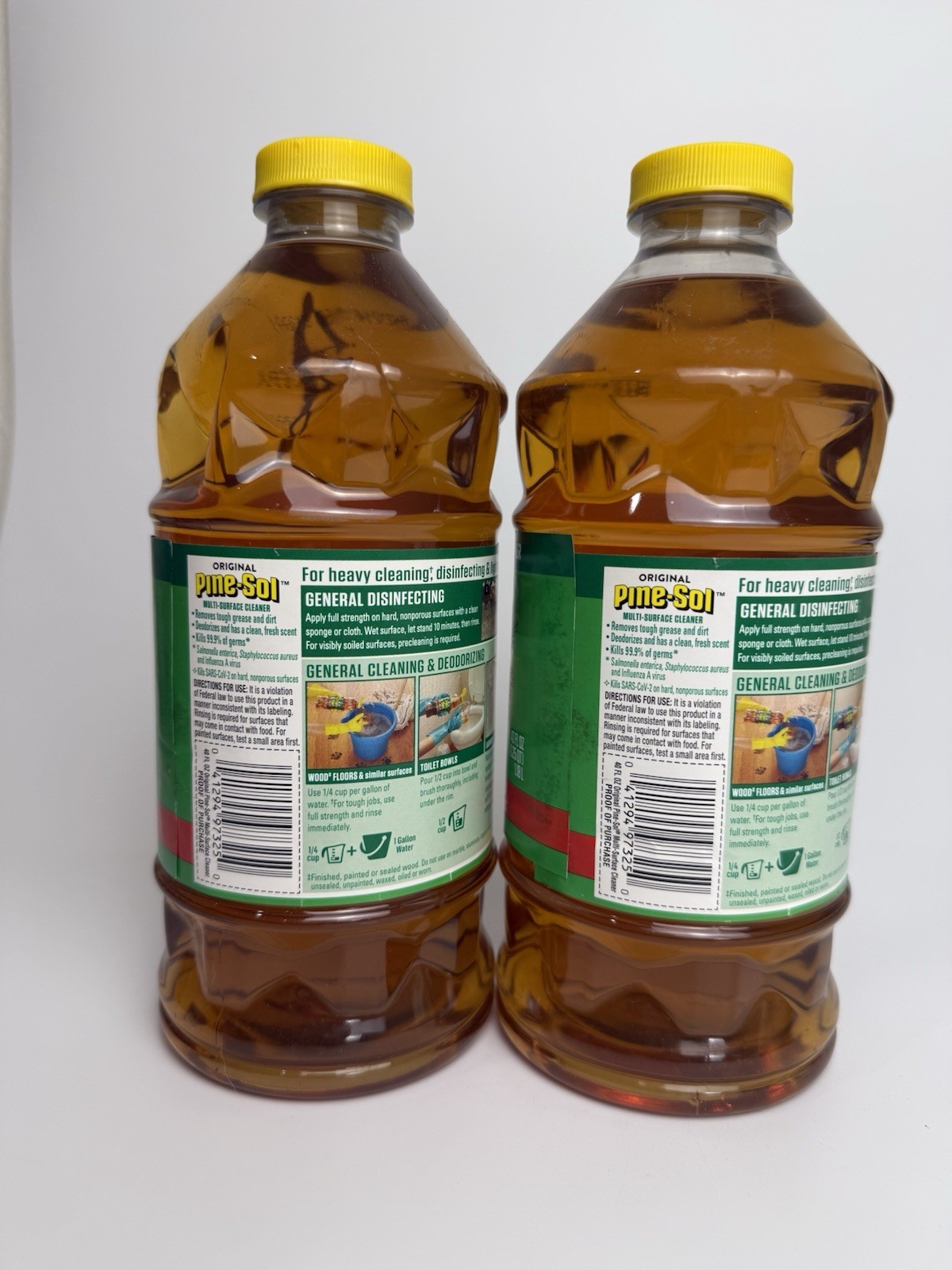 2 Pine Sol ORIGINAL Formula w/ PINE OIL Glycolic Acid Multi Surface 40 oz Each