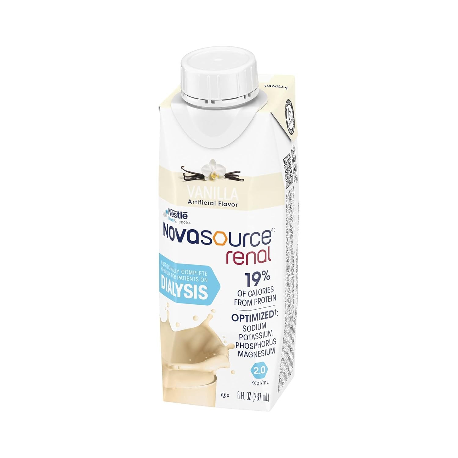 Nestle Novasource Renal Nutritionally Complete Formula Vanilla 8 oz Carton 24