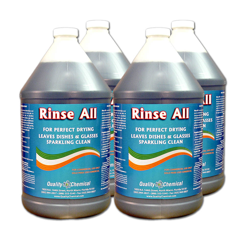 Rinse All / Commercial Industrial Grade Rinse Aid / 4 Gallon Case