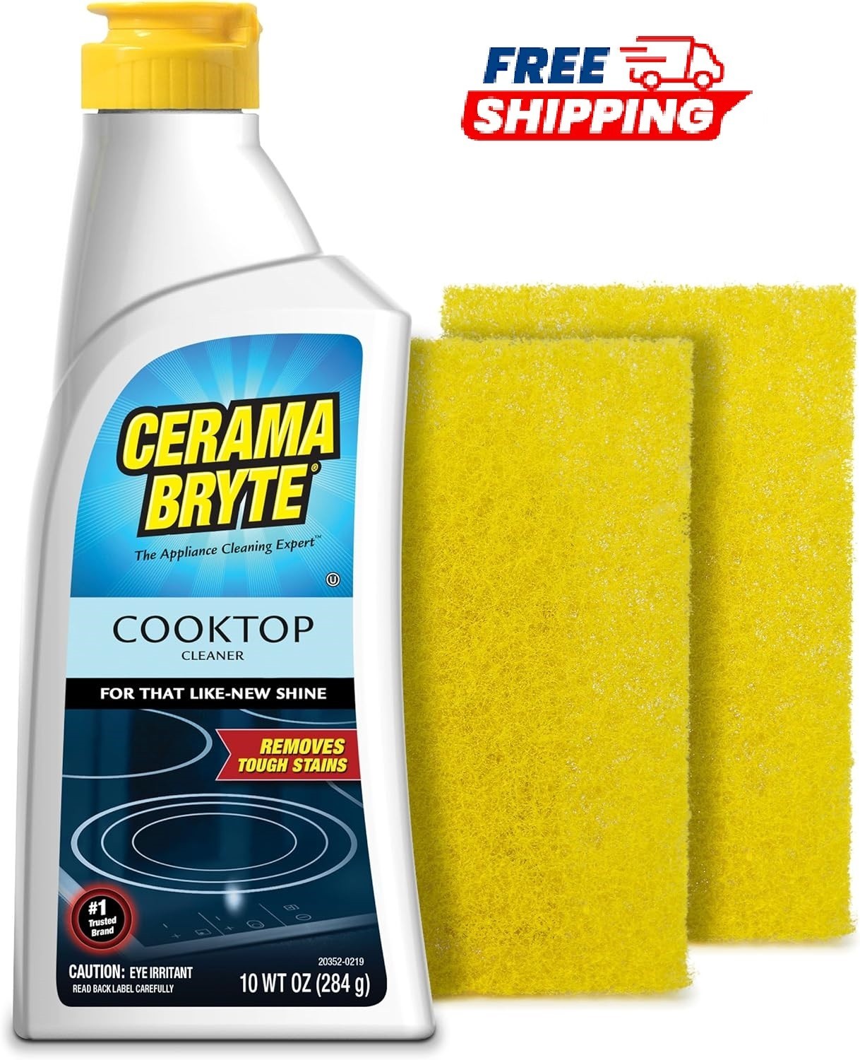 Cerama Bryte Cooktop Cleaner Combo Kit 10oz with Pads Glass Ceramic Stove Top