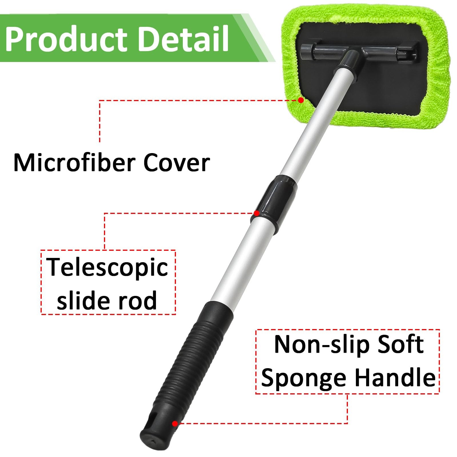Beieverluck 15 Pieces Windshield Cleaner Tool, Inside Car Window black
