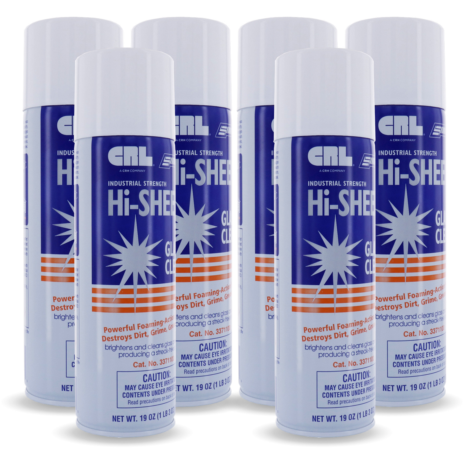 Somaca Hi Sheen Glass Cleaner, Windows, Mirrors, Chrome Stainless Steel, 6 Cans