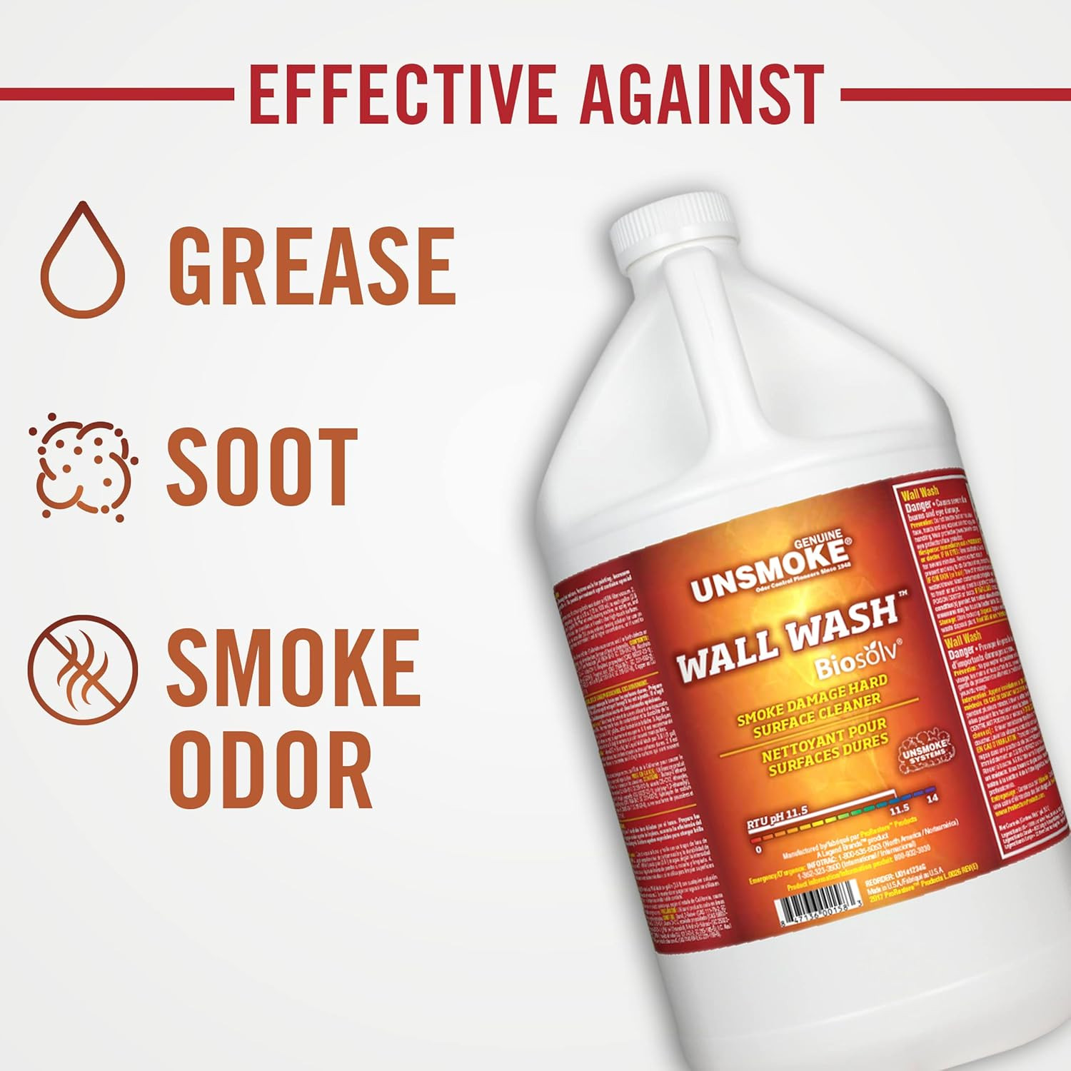 Wall Wash with Biosolv, Multipurpose Degreaser for Walls and Smoke Damage, Hard