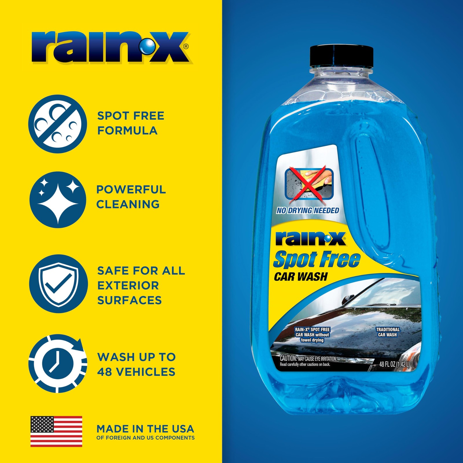Rain-X 620073 – Car Wash Deep Cleaning, High Foam Soap 48 Fl Oz (Pack of 1)